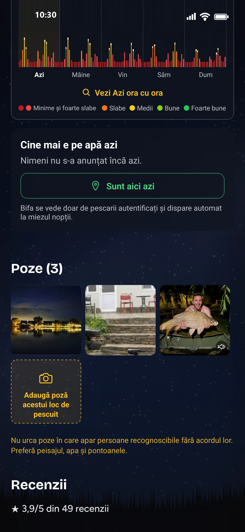 Cine e pe apă azi, poze și recenzii în aplicația RoFish