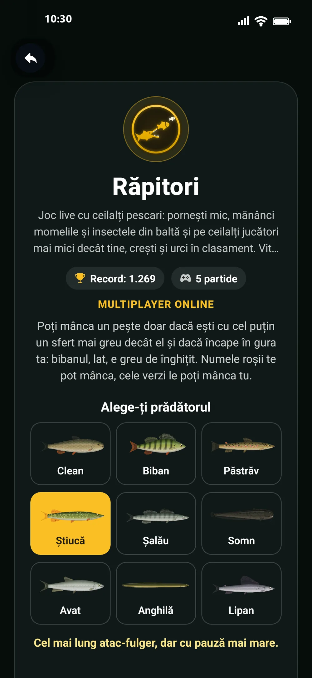 Alegerea prădătorului în Răpitori, varianta multiplayer online, cu avantaje și dezavantaje